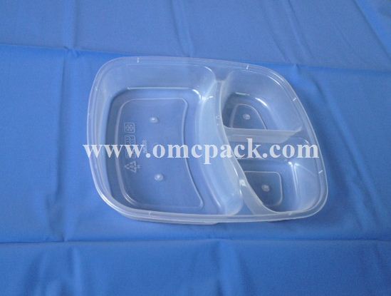 PP food container with three compartments