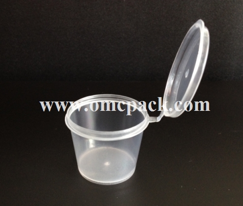 MT 100  1oz pp sauce container with hinged lid