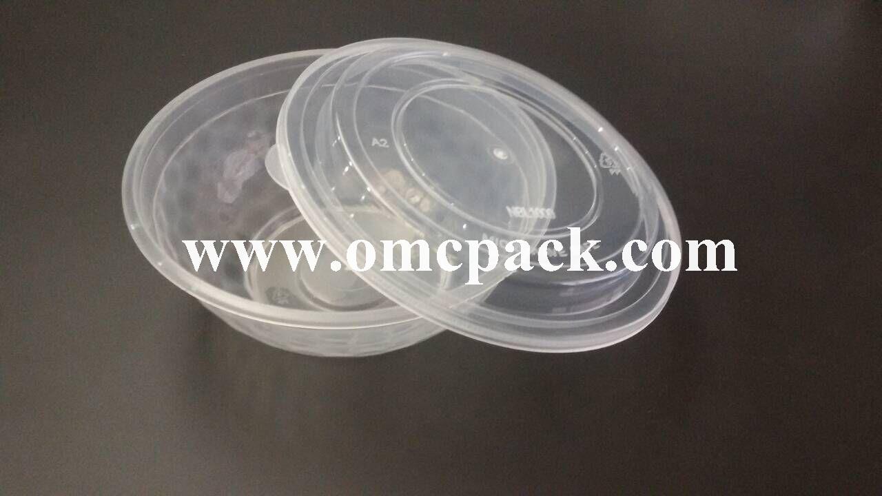 1050ml disposabe plastic noodle bowl with dome lid