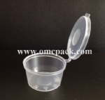MT200  1oz plastic sauce container with hinged lid